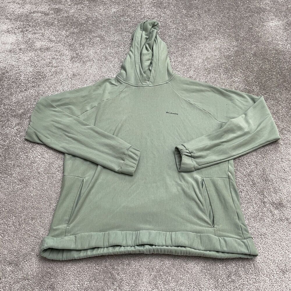 Columbia Hoodie Pullover Sweatshirt Womens XL Green Pockets Casual Outdoor Soft